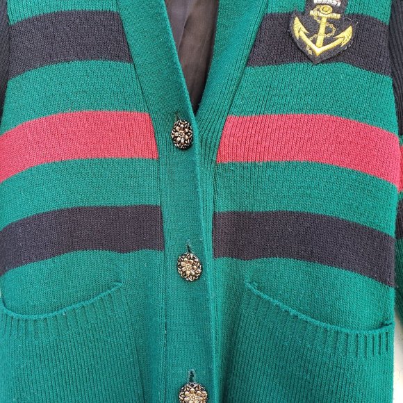 Vintage 90s Striped Designer Style Cardigan - Picture 7 of 10